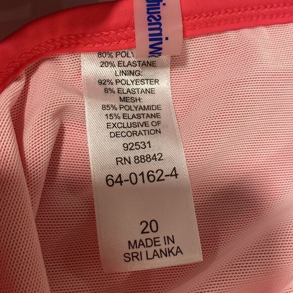 Swimsuits For All pink crochet detailing tankini size 20 - Picture 5 of 8